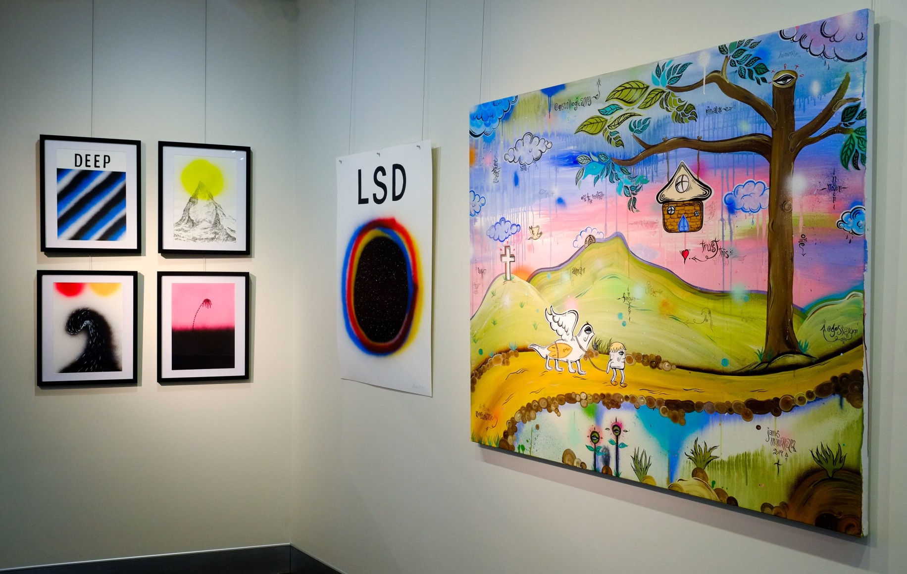 Byron Bay Surf Festival Art Show L: Paul McNeil, R: James McMillan Installation View ​2017