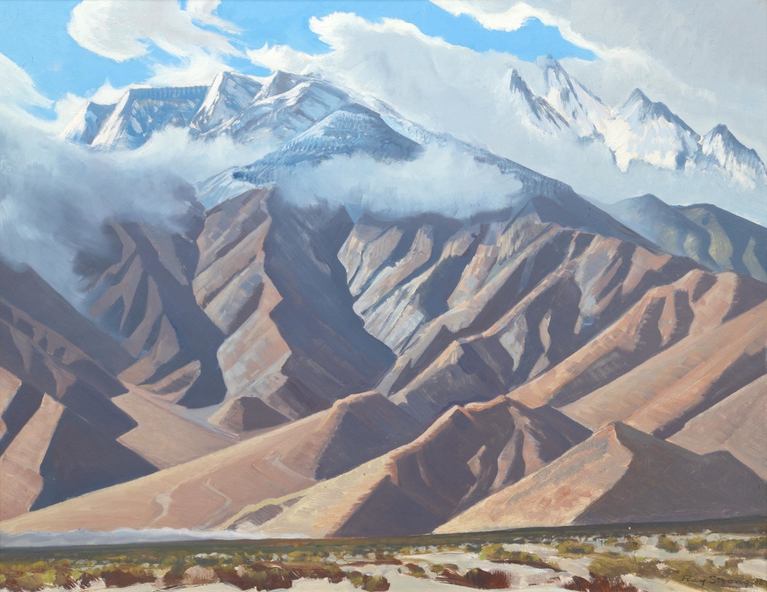 RAY STRONG (1905-2006), Mt. San Jacinto from Palm Springs, 1946