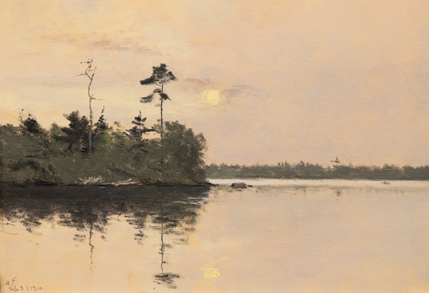 LOCKWOOD DE FOREST (1850-1932), Daylight Full Moon with Reflection, Sept. 3, 1910.