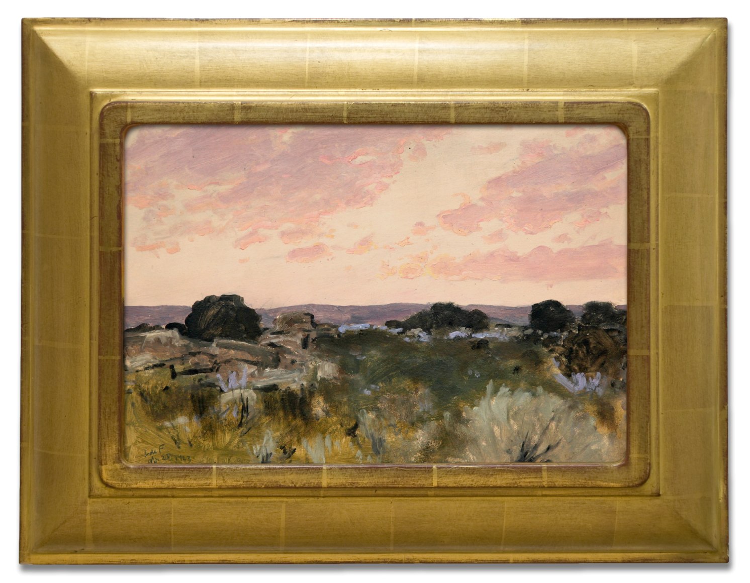 LOCKWOOD DE FOREST (1850-1932), Rocky Landscape with Mauve Clouds, April 30, 1923