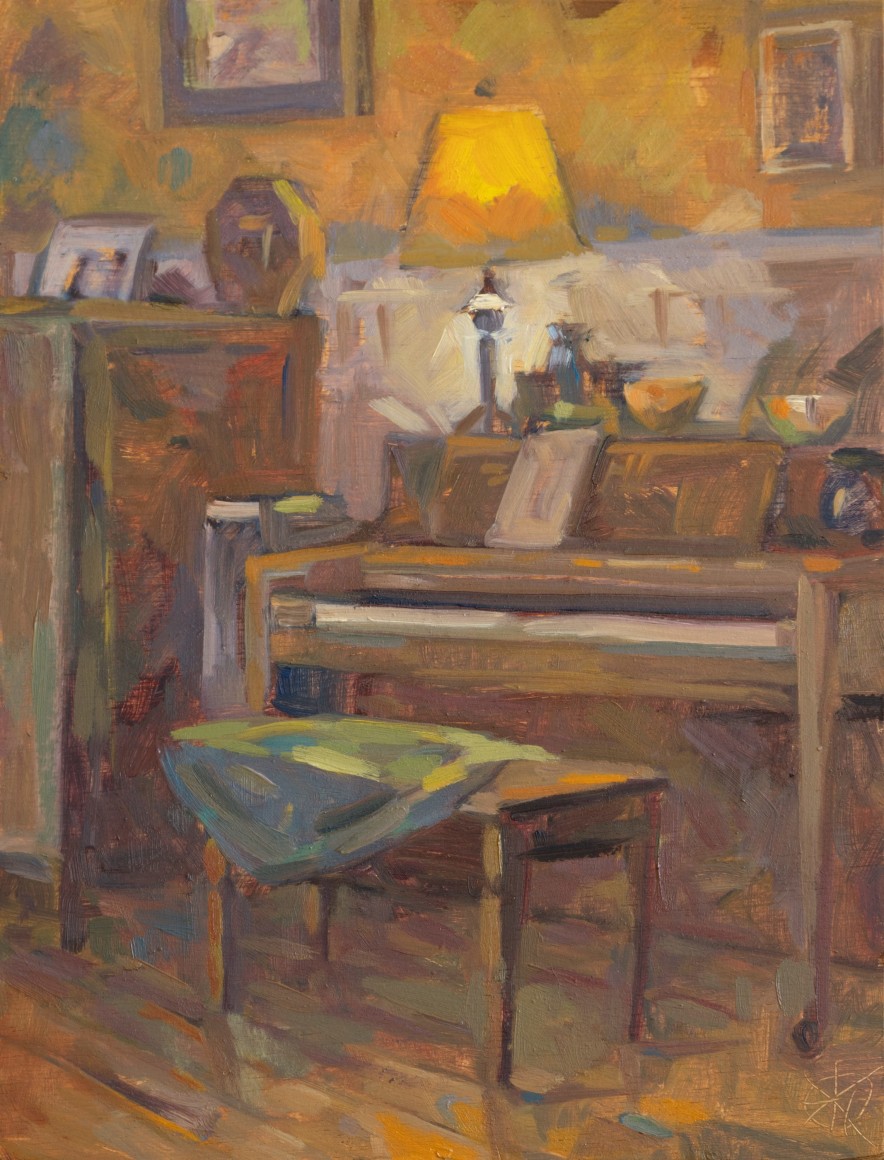 WHITNEY BROOKS ABBOTT , Piano Interior with Lamp, 2023
