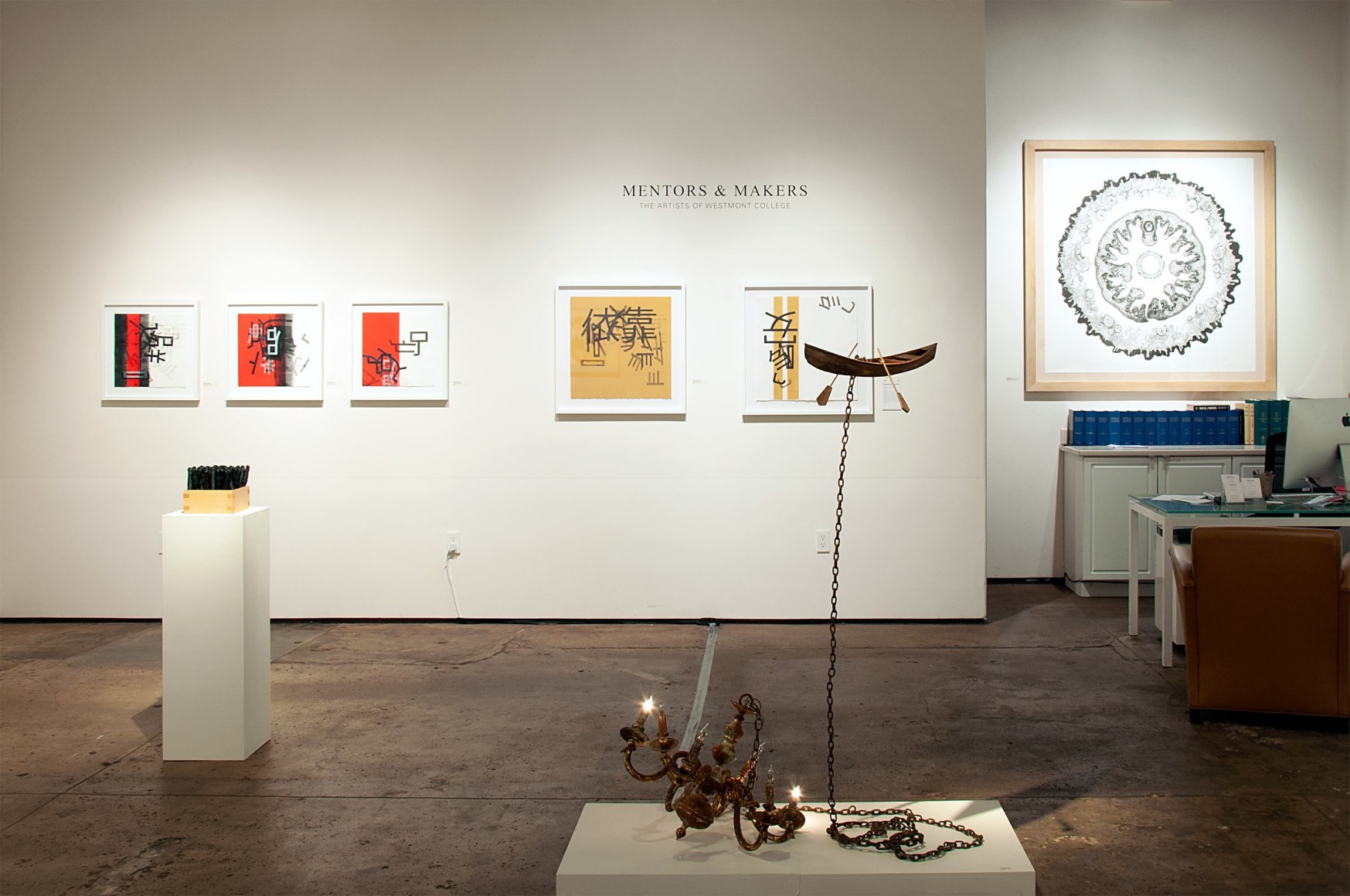 MENTORS &amp; MAKERS: The Artists of Westmont College installation, Meagan Stirling, Chris Rupp, Nathan Huff, Sommer Roman