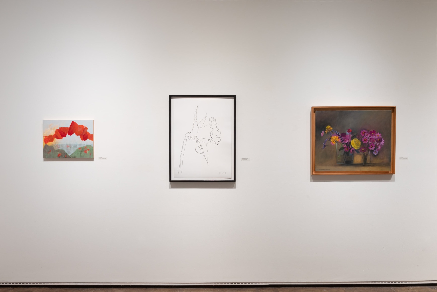 Installation photograph of IRRESISTIBLE: Flowers &amp; Their Admirers, Maria Rendon, Ellsworth Kelly &amp; Hank Pitcher