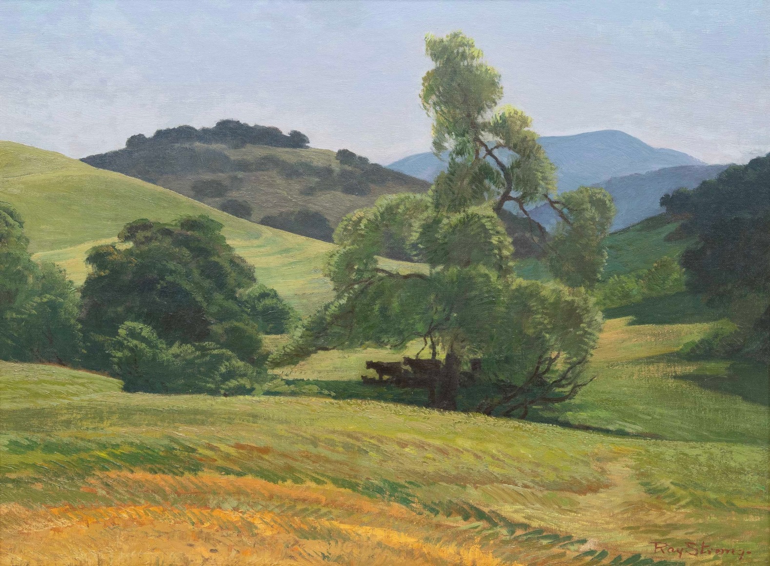 RAY STRONG (1905-2006), Cows Under a Shade Tree, c. 1965