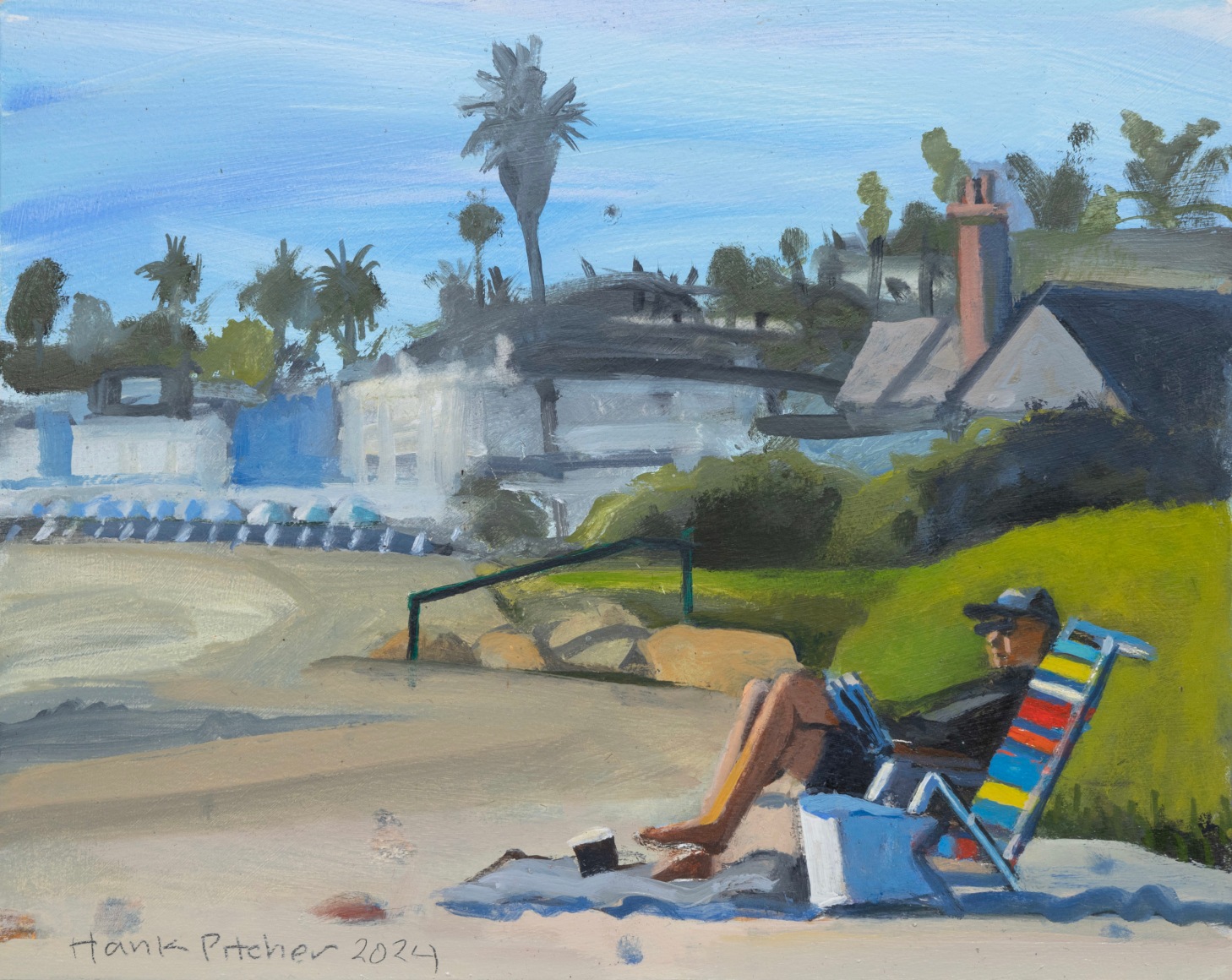 HANK PITCHER, Man in a Beach Chair, 2024