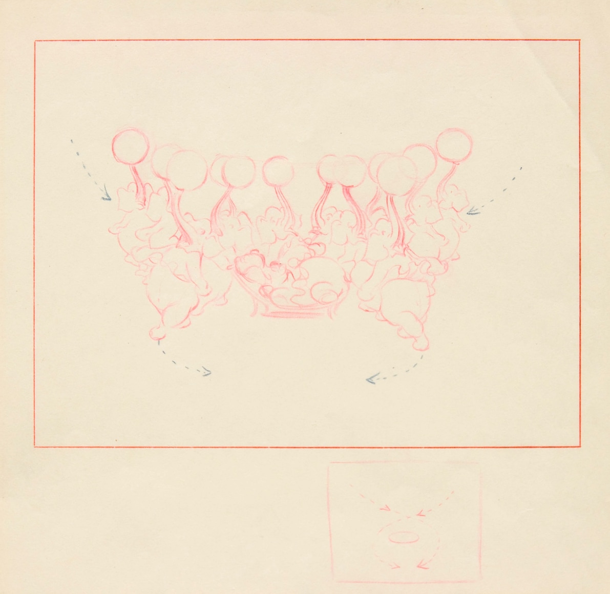 JULES ENGEL (1909-2003), Fantasia: Dance of the Hours, Elephant Ballerinas, c. 1940