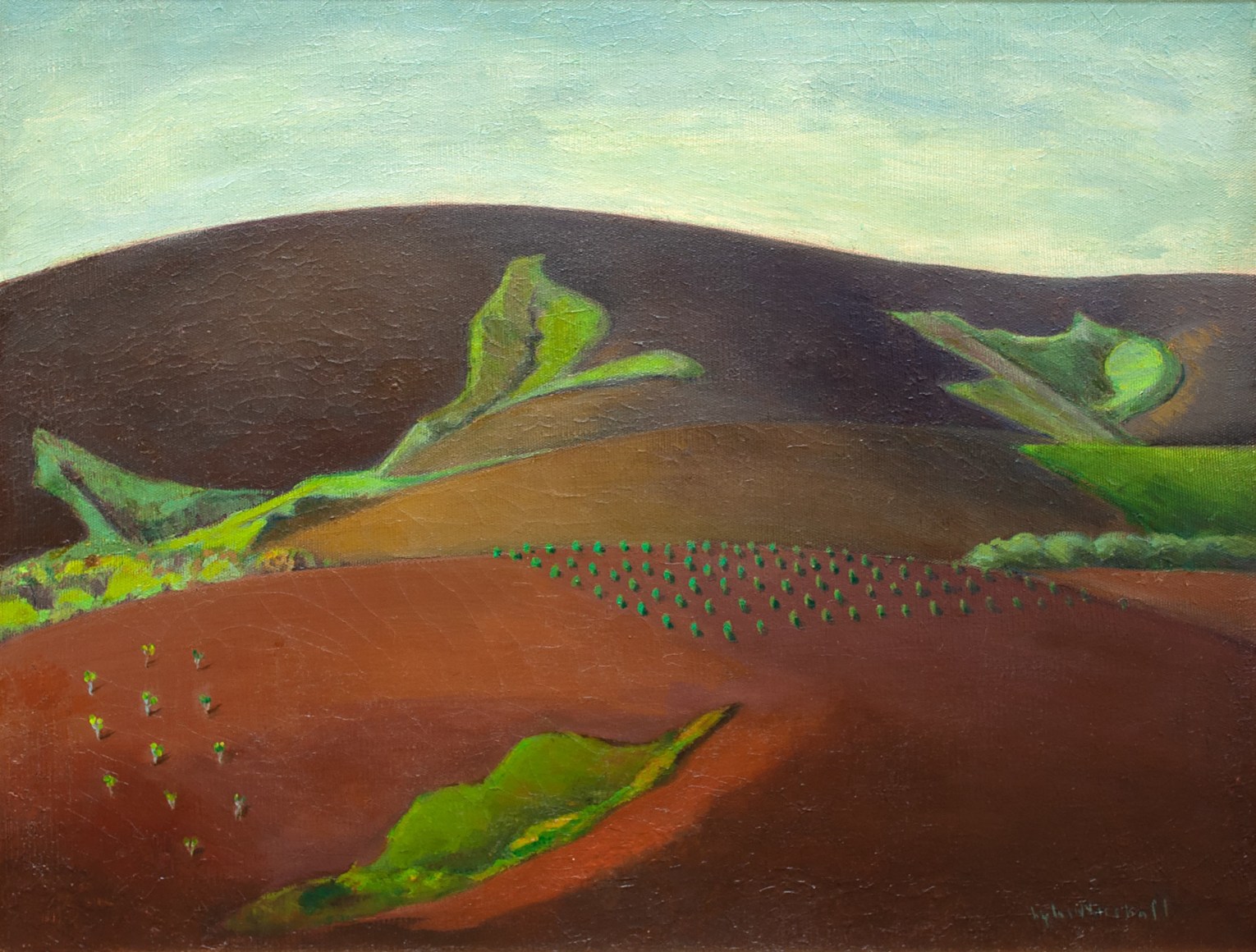 LYLA MARSHALL HARCOFF (1883-1956), Plowed Hills ,
