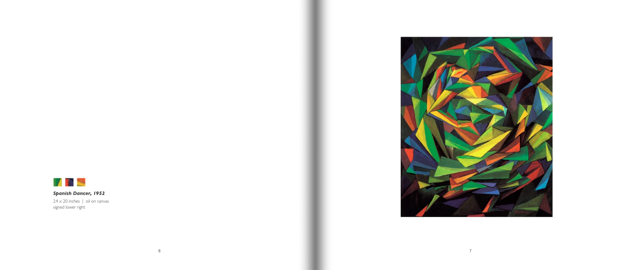 Pages 6 and 7 of FRANK TAIRA: The Color Inside, featuring &quot;Spanish Dancer&quot;, 1952 by FRANK TAIRA (1913-2010)