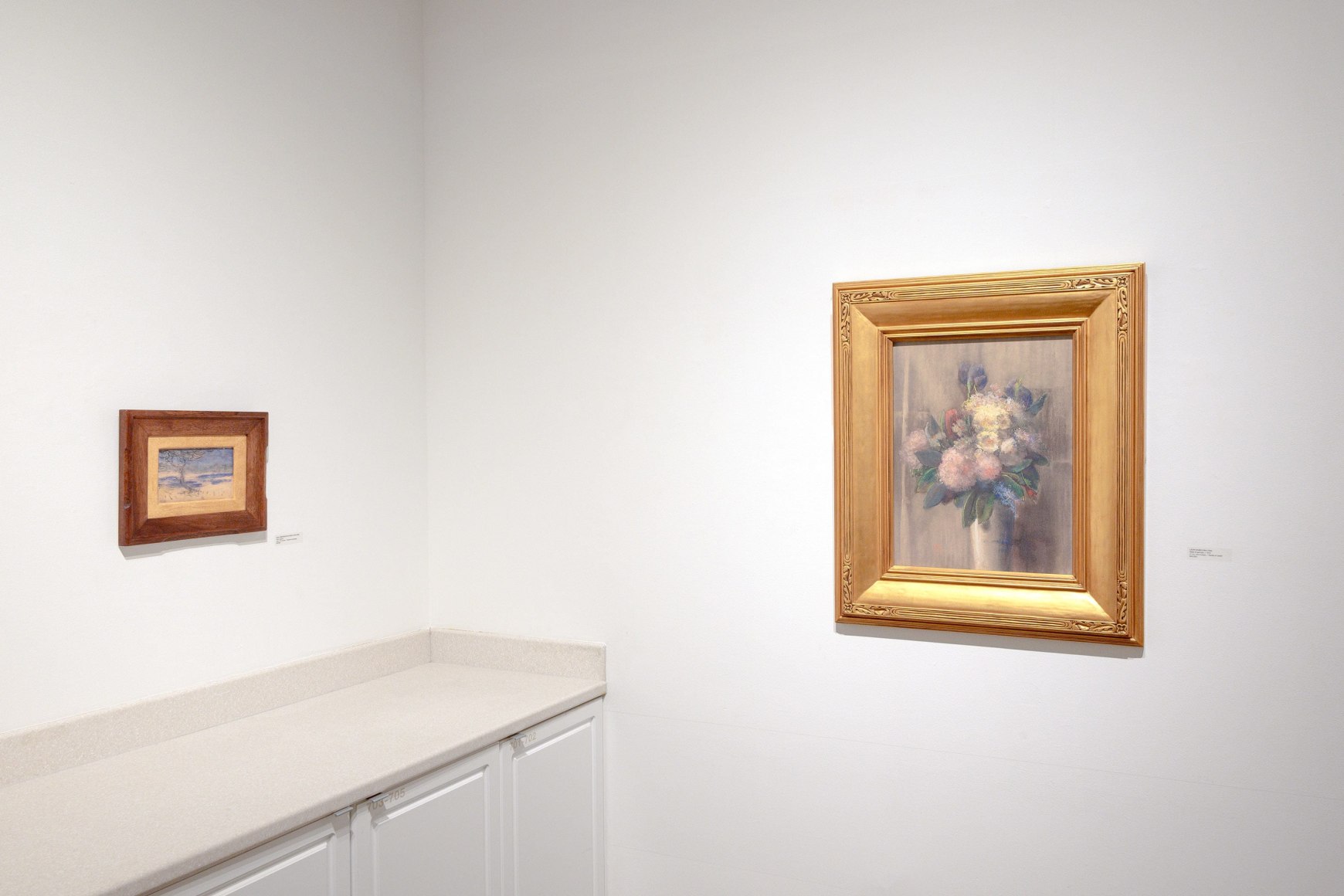 Installation photograph of The Spring Salon, 2024 with Nell Brooker Mayhew and Leon Dabo