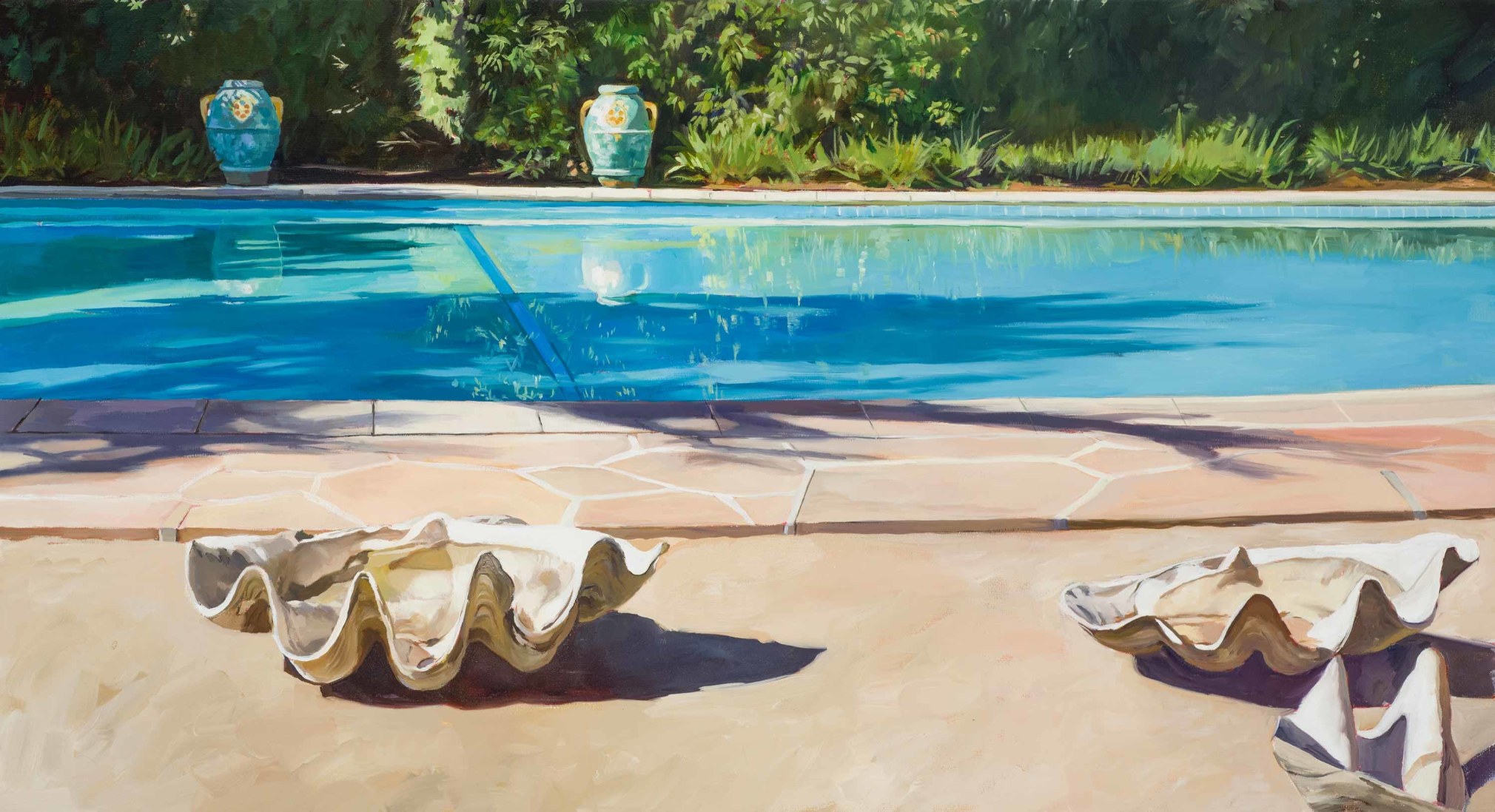 PATRICIA  CHIDLAW , Lotusland Pool with Giant Clam Shells, 2023