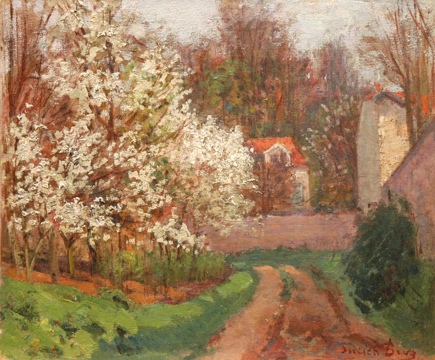LUCIEN BIVA (1879-1976), Blossoming Tree Lined Path