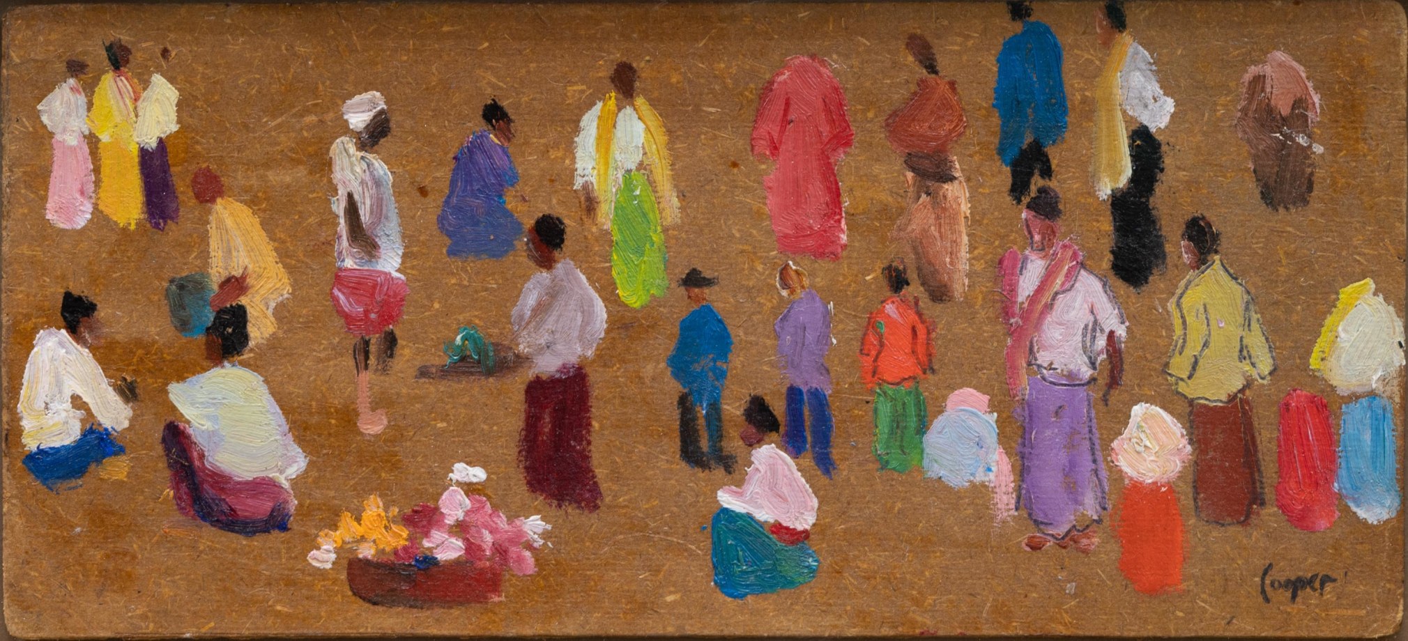 COLIN CAMPBELL COOPER (1856-1937), Study for Figures with Flower Basket,