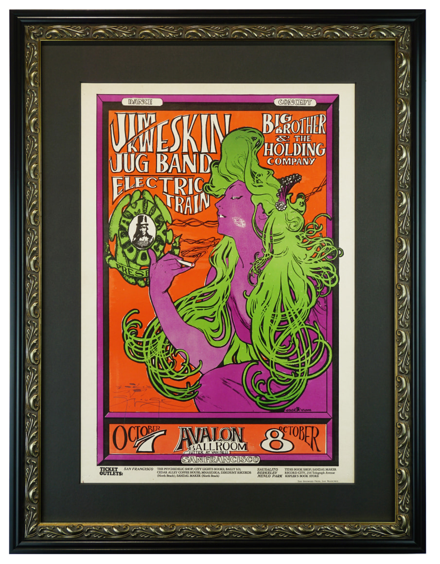 FD-29 poster  Girl with Green Hair by Mouse and Kelley 1966 Big Brother and Jim Kweskin poster