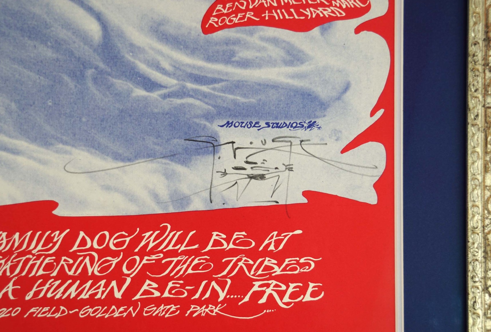 Mouse-signed FD-43 poster for Moby Grape at the Avalon by Mouse and Kelley January 1967, a psychedelic poster featuring Alla Nazimova