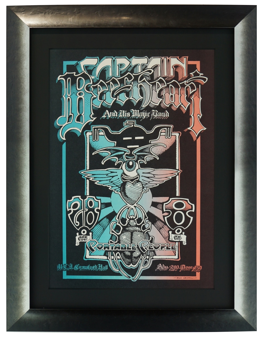 AOR 4.125 poster by Rick Griffin for Captain Beefheart at UC Irvine 1968 poster done in 1973