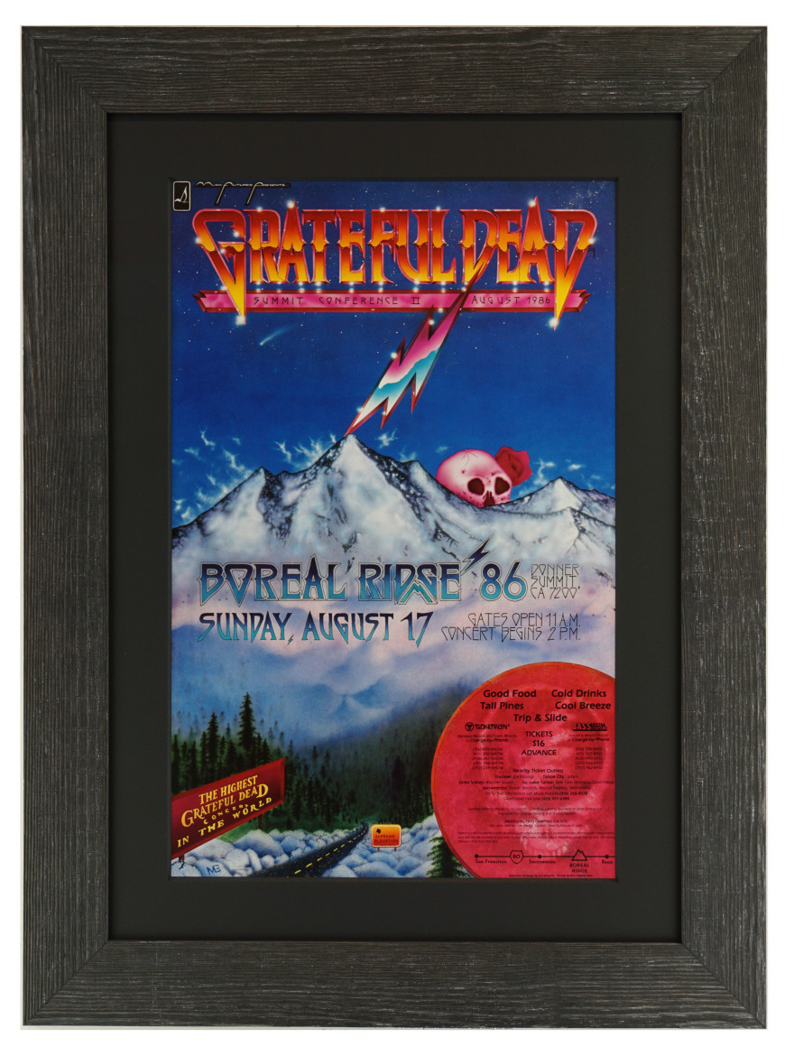 Poster for Grateful Dead at Boreal Ridge 1986.  August 17, 1986 Grateful Dead poster