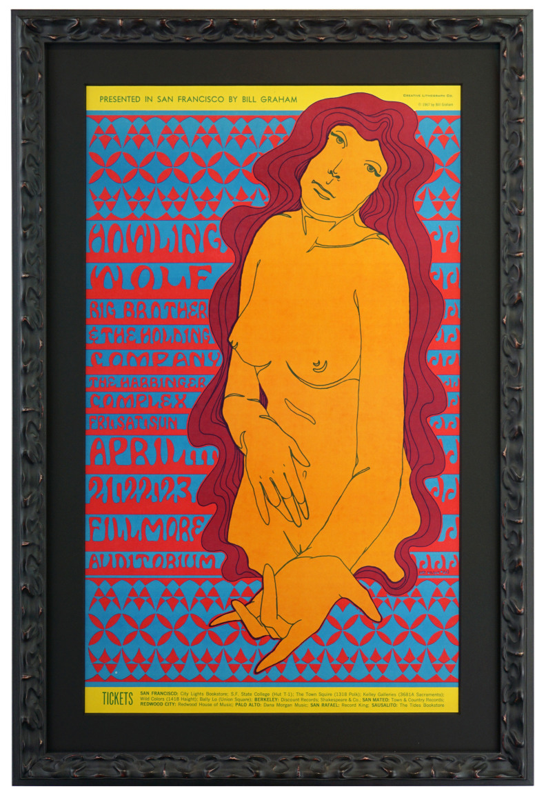 Howlin' Wolf Poster 1967 BG-60 by Wes Wilson Fillmore Poster