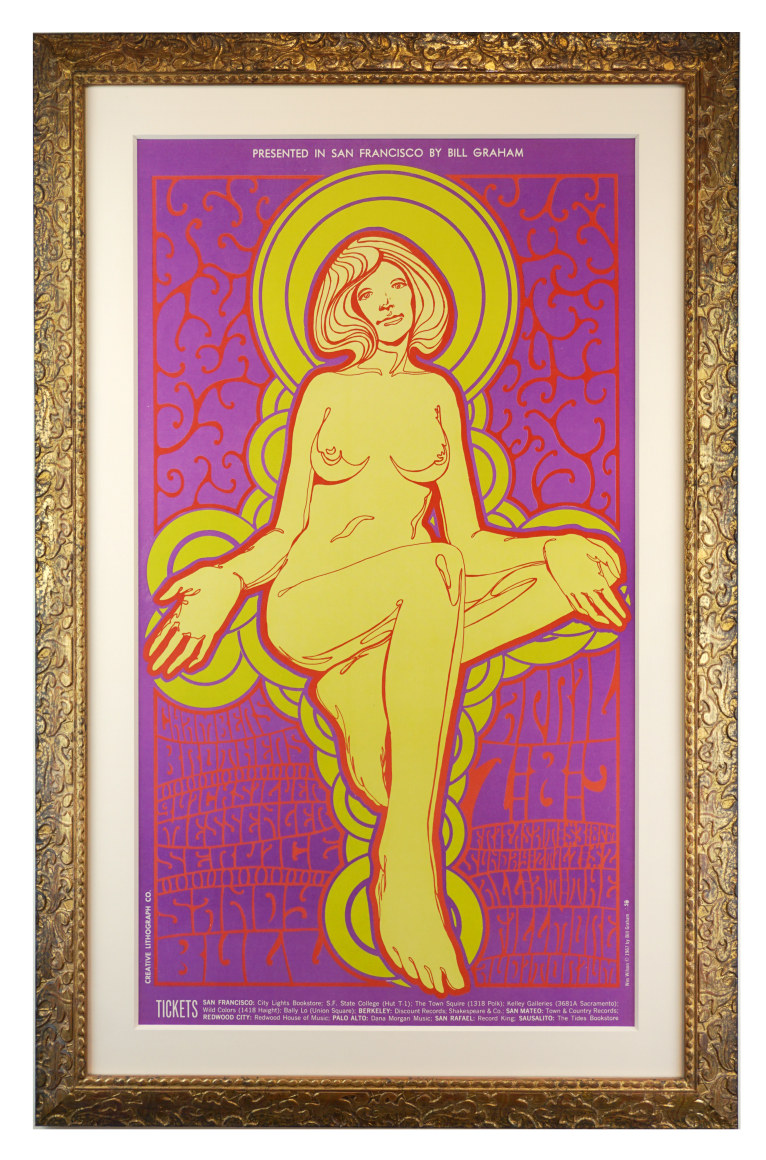 BG-58 Fillmore poster by Wes Wilson with Chambers Brothers. Quicksilver Messenger Service poster and Sandy Bull poster