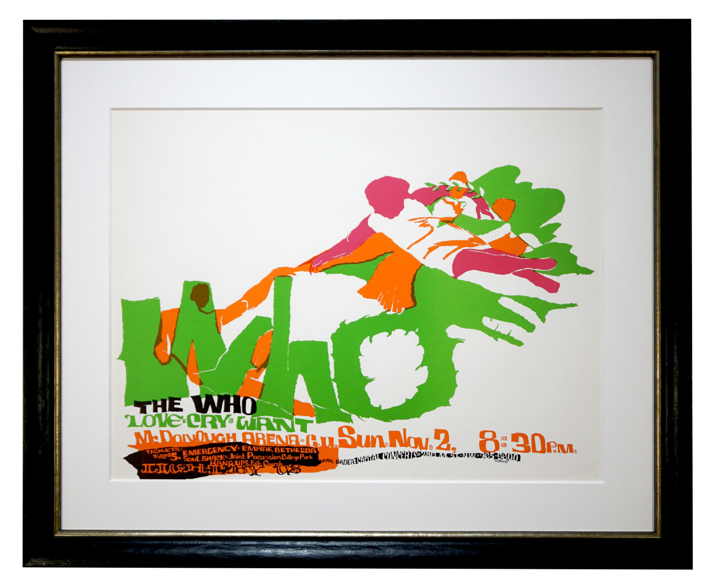 Poster for rock concert by &quot;The Who&quot; at Georgetown, November 2, 1969 by Lou Stovall