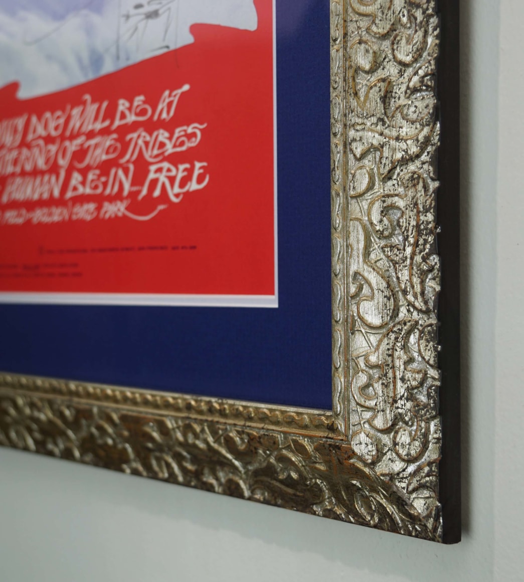 Frame at angle for FD-43 poster for Moby Grape at the Avalon by Mouse and Kelley January 1967, a psychedelic poster featuring Alla Nazimova