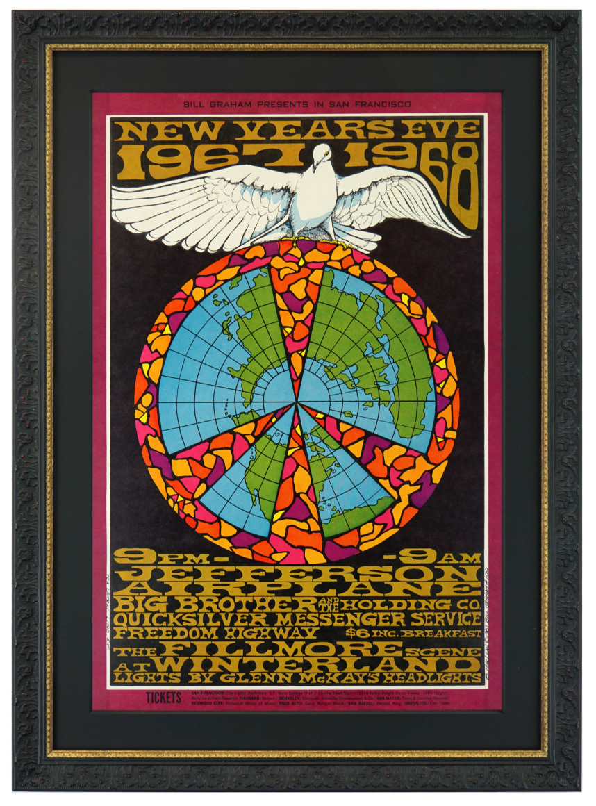 Fillmore poster BG-100 Bonnie MacLean Peace Dove New Years poster 1967-1968