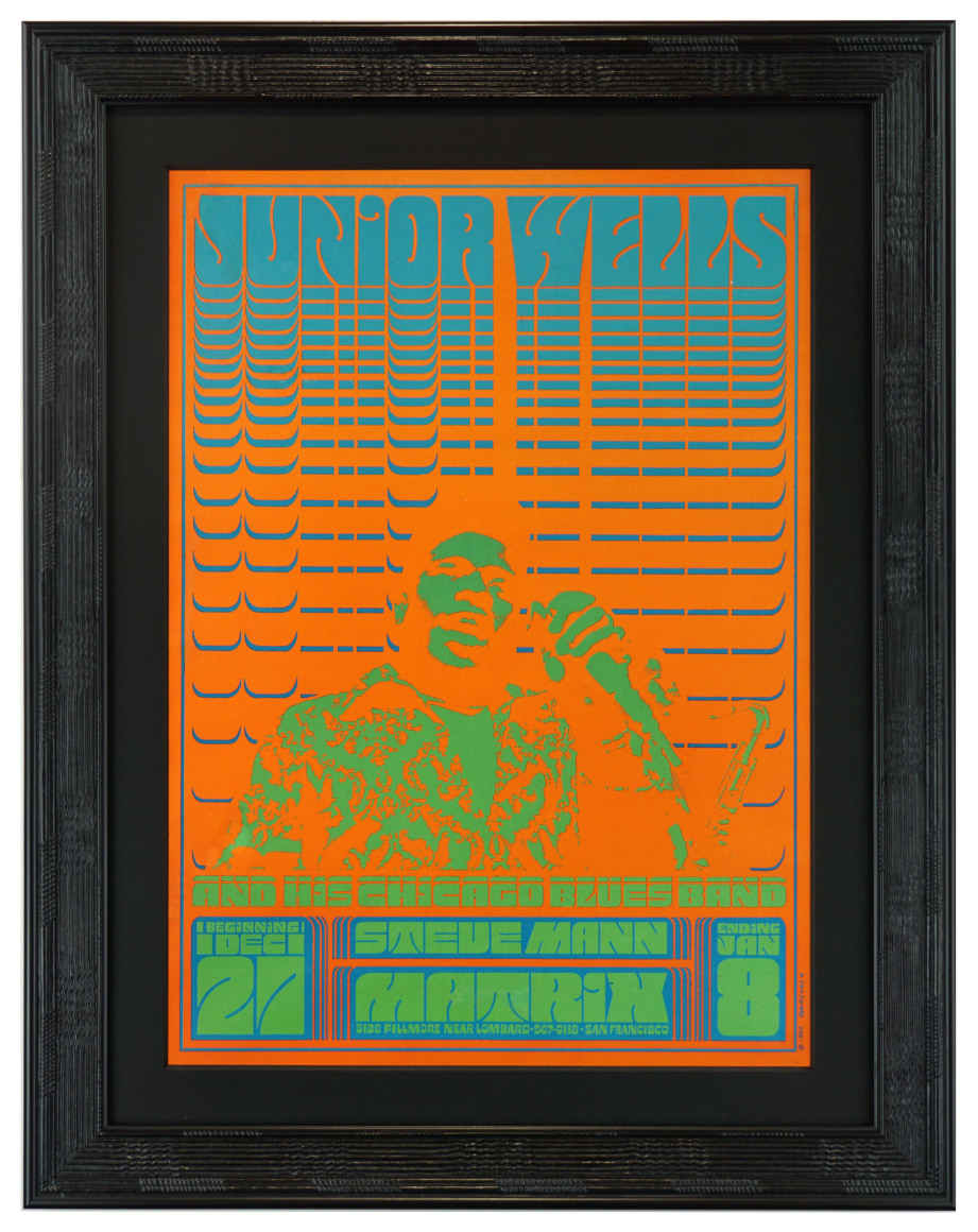 Victor Moscoso Poster Neon Rose #1 Junior Wells  Matrix poster