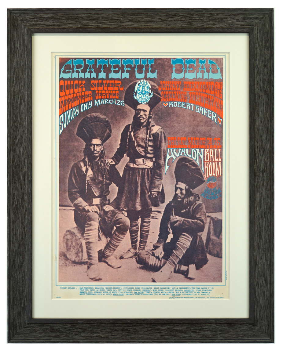 FD-54 poster by Rick Griffin Avalon Ballroom poster called Three Indian Dudes