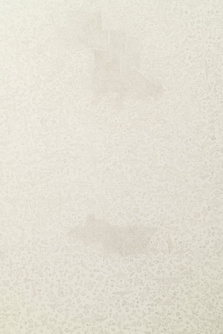 Marco Maggi, Landmark, detail, 2021. Pencil on clay, 24 x 18 in. (61 x 45.7 cm.)