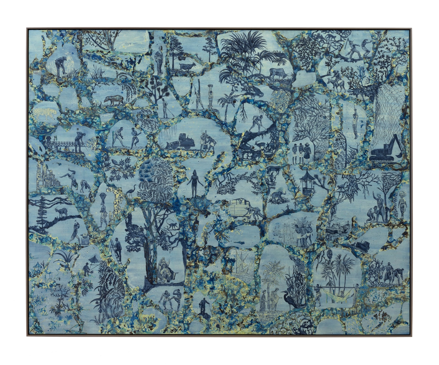 Rodrigo Facundo, Overgrown boundaries, 2023. Acrylic on canvas, 63 3/8 x 78 3/4 in. (161 x 200 cm.)