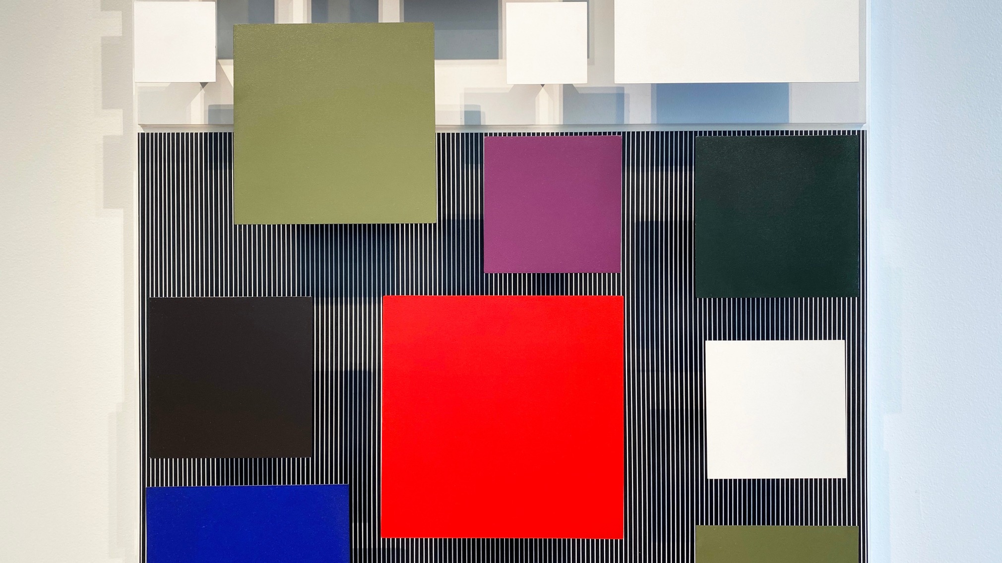 Jes&uacute;s Rafael Soto, Color Inferior, 1991. 79 7/8 x 40 1/8 x 7 in. (203 x 102 x 17.8 cm.) (detail)