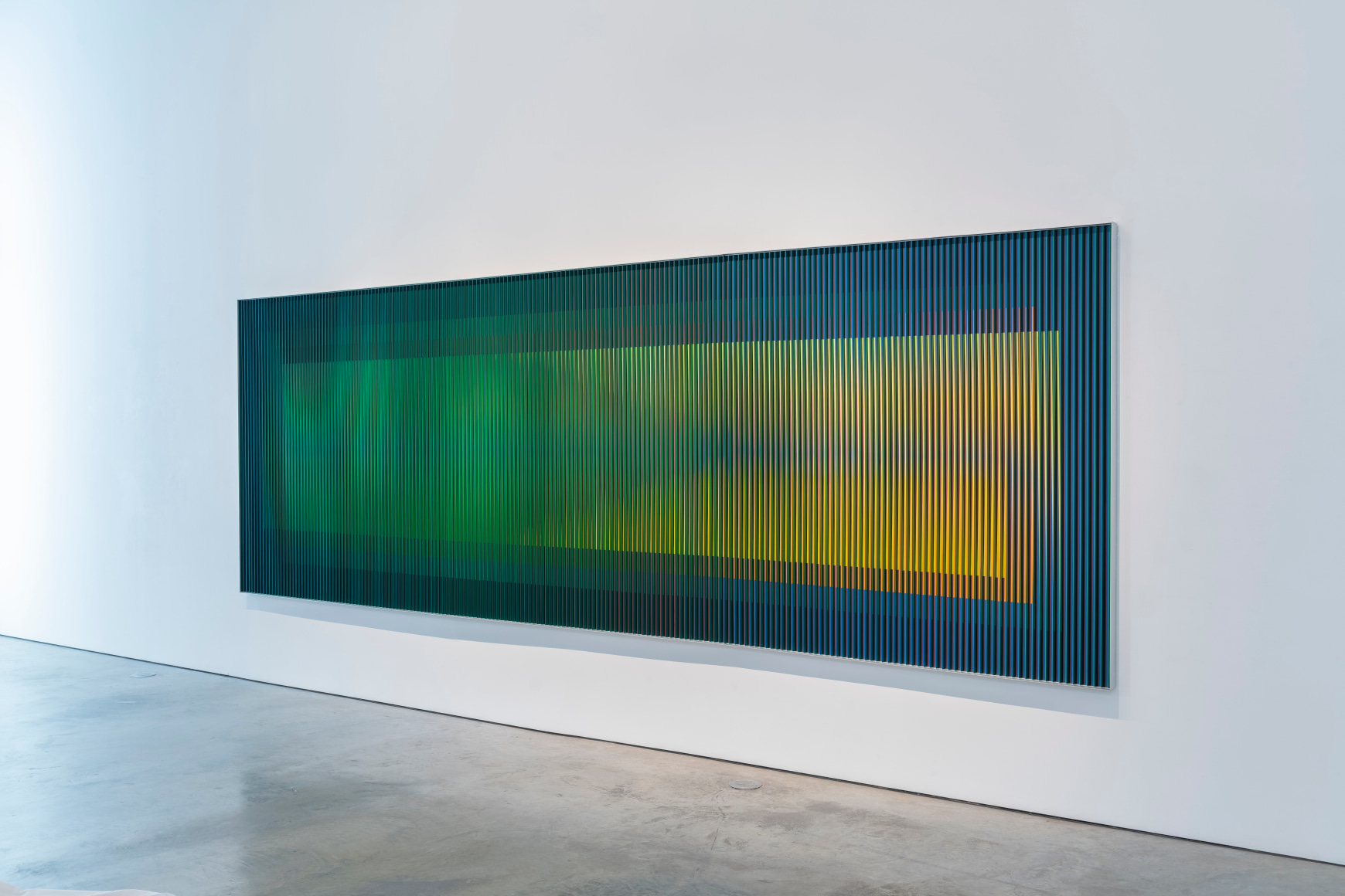 Carlos Cruz-Diez&#039;s&nbsp;Physichromie No 2376 (1998)&nbsp;installation at Sicardi | Ayers | Bacino, 2023. Photo by Anthony Rathbun.