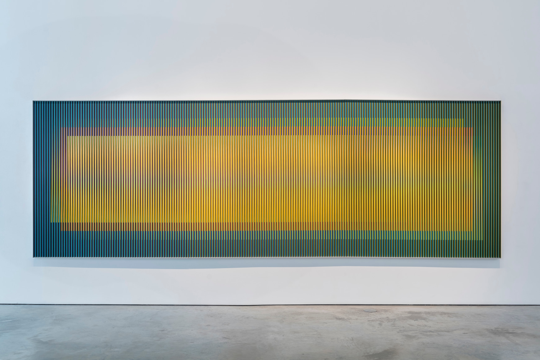 Carlos Cruz-Diez&#039;s&nbsp;Physichromie No 2376 (1998)&nbsp;installation at Sicardi | Ayers | Bacino, 2023. Photo by Anthony Rathbun.