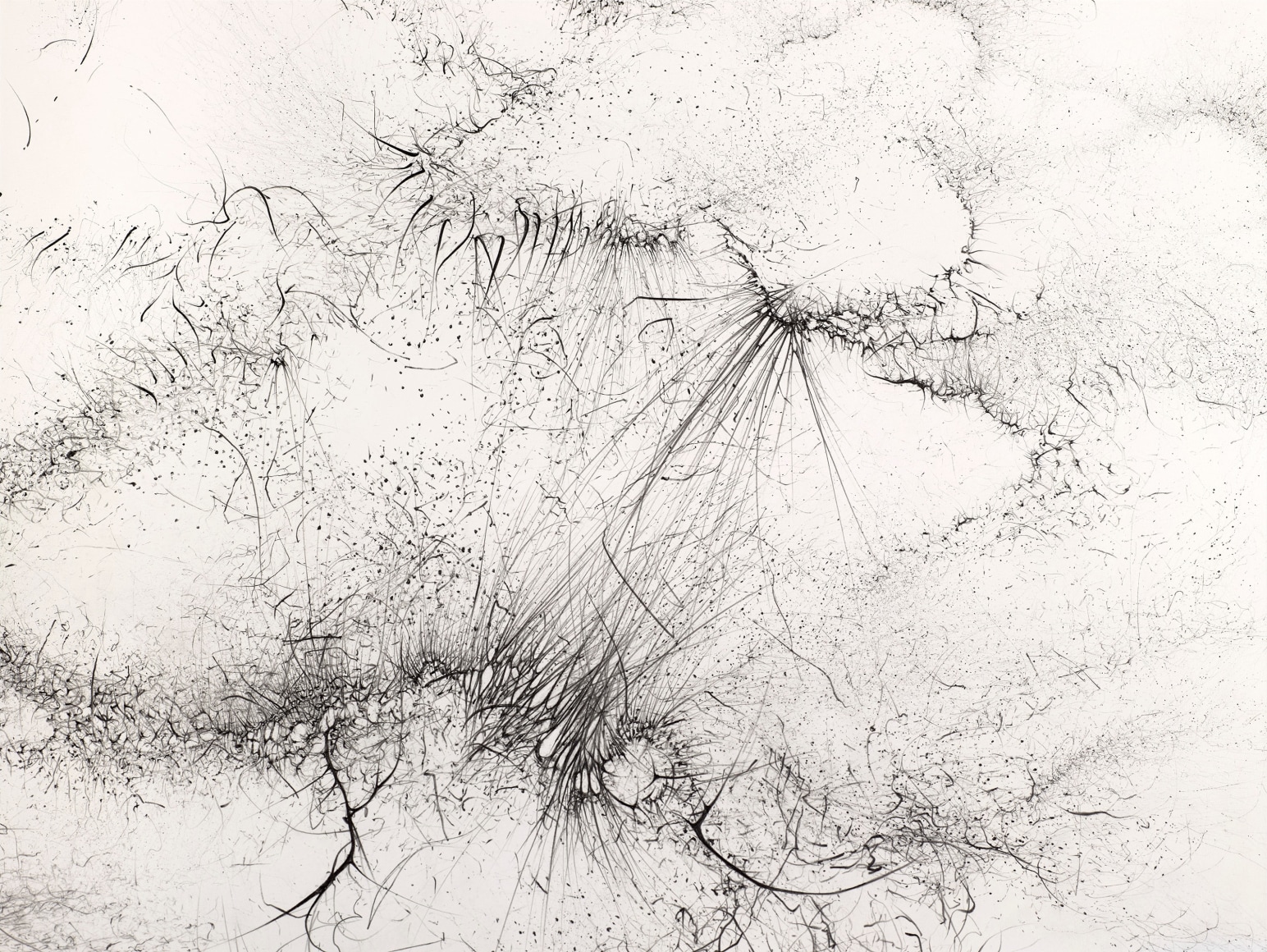 Gustavo D&iacute;az, From the series: Imaginary Flight Patterns II (detail),&nbsp;2021. Graphite on paper,&nbsp;56 3/16 x 95 x 2 1/4 in.