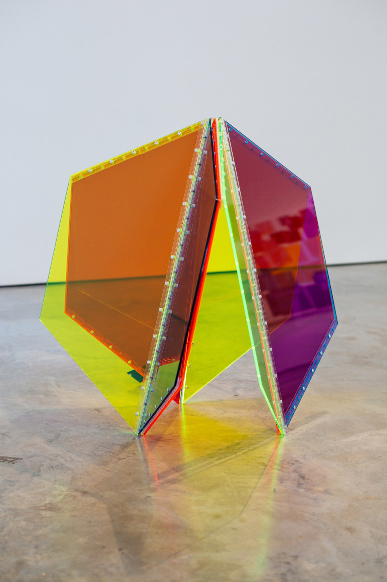Marta Chilindron,&nbsp;9 Trapezoids, 2014, Acrylic and hinges, 35 ⅞ x 29 ⅞ x 33 ⅞ in. [Variable dimensions]
