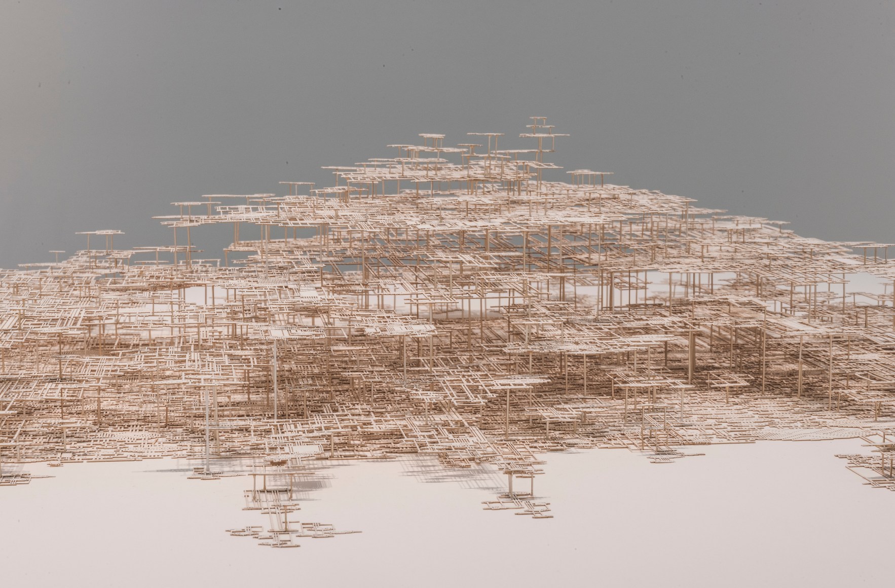 Gustavo D&iacute;az, Zona Prigogine/Zadeh,&nbsp;Estructura Disipativa Borrosamente Coherente [detail], 2018. Cut out paper, 45 x 41 5/16 x 30 11/16 in. (114.3 x 105 x 78 cm.)