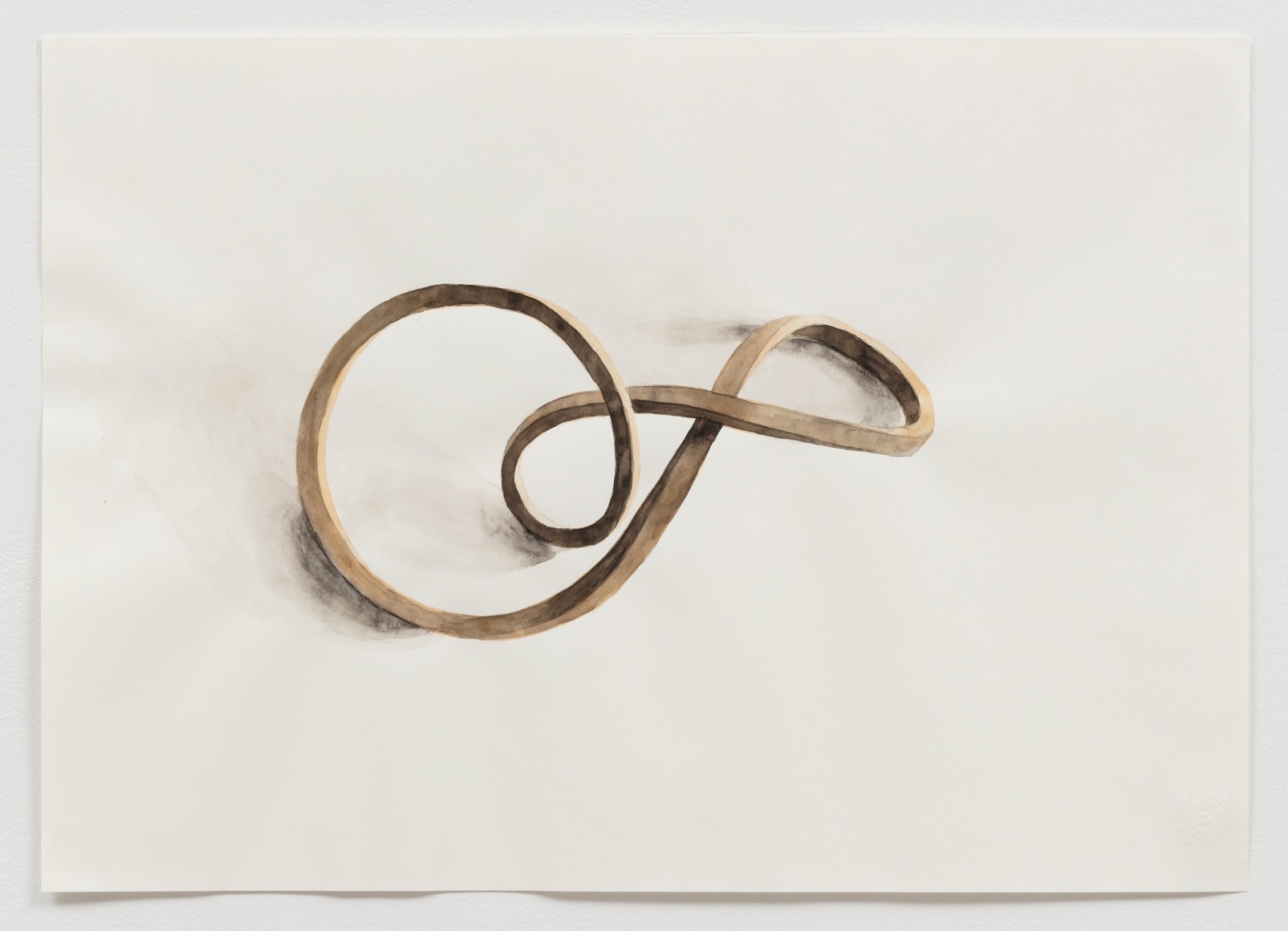 Jorge Macchi,&nbsp;Rubber Band 01, 2017, Watercolor on paper,&nbsp;11 9/16 x 16 1/2 in. (29.5 x 41.9 cm.). Courtesy of Alexander and Bonin.