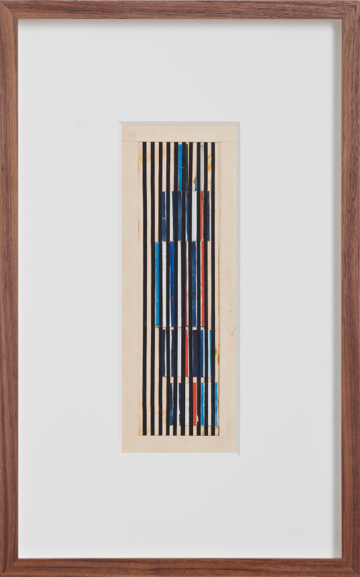 Alejandro Otero, Untitled, [Sketch Coloritmo #61], 1971. Paper cut and gouache, 9 7/16 x 3 1/2 in. (24 x 9 cm.)