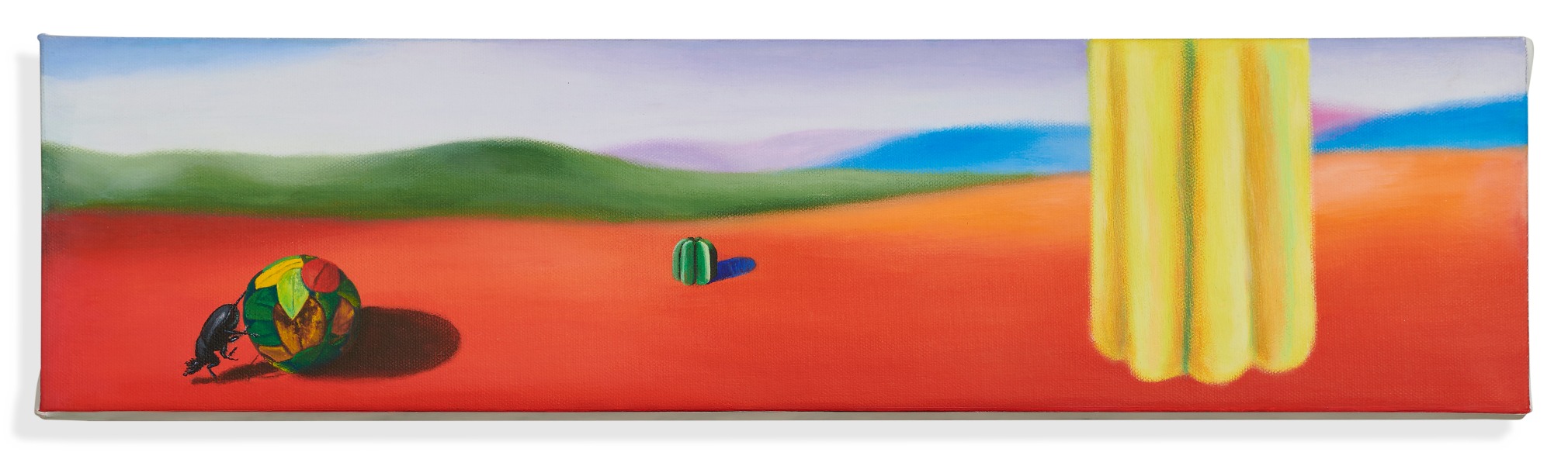 Miguel Angel R&iacute;os,&nbsp;As hard as ever, 2023. Acrylic and oil on canvas, 5 ⅜ x 21 3/32 inches.