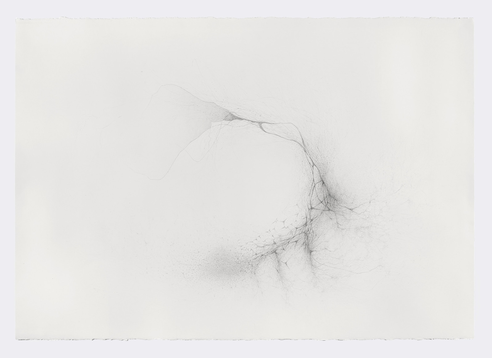 Gustavo D&iacute;az, From the series: Imaginary Flight Patterns V, 2021. Graphite on paper, 46 x 63 &frac12; x 2 &frac14; in. (116.8 x 161.1 x 5.7 cm.)