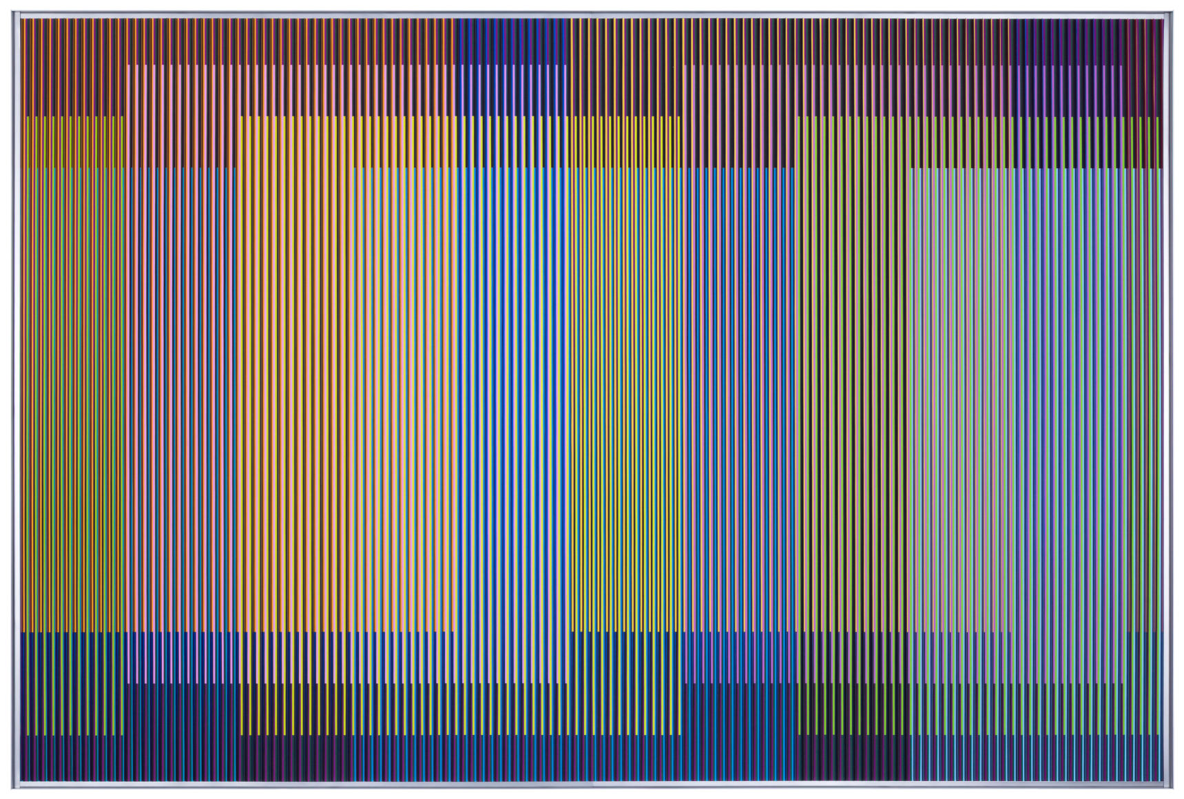 Carlos Cruz-Diez, Physichromie No 1927, 2014. Chromography on aluminum, 39 5/16 x 59 1/16 in.