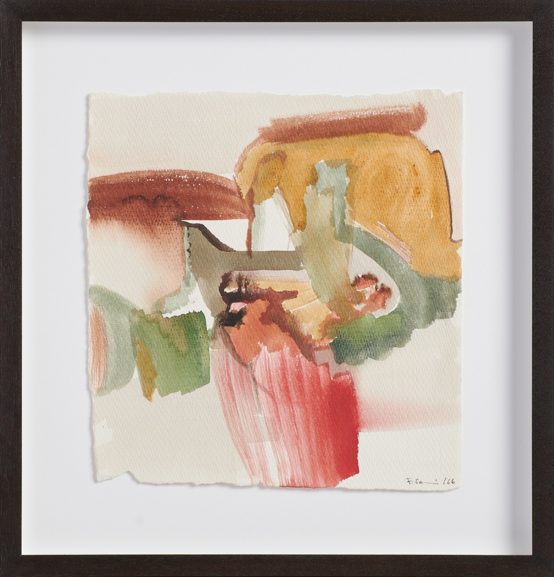 Fanny San&iacute;n, Watercolor No 1, 1966. Watercolor on paper, 13 x 12 &frac12; x 1 ⅝ in.