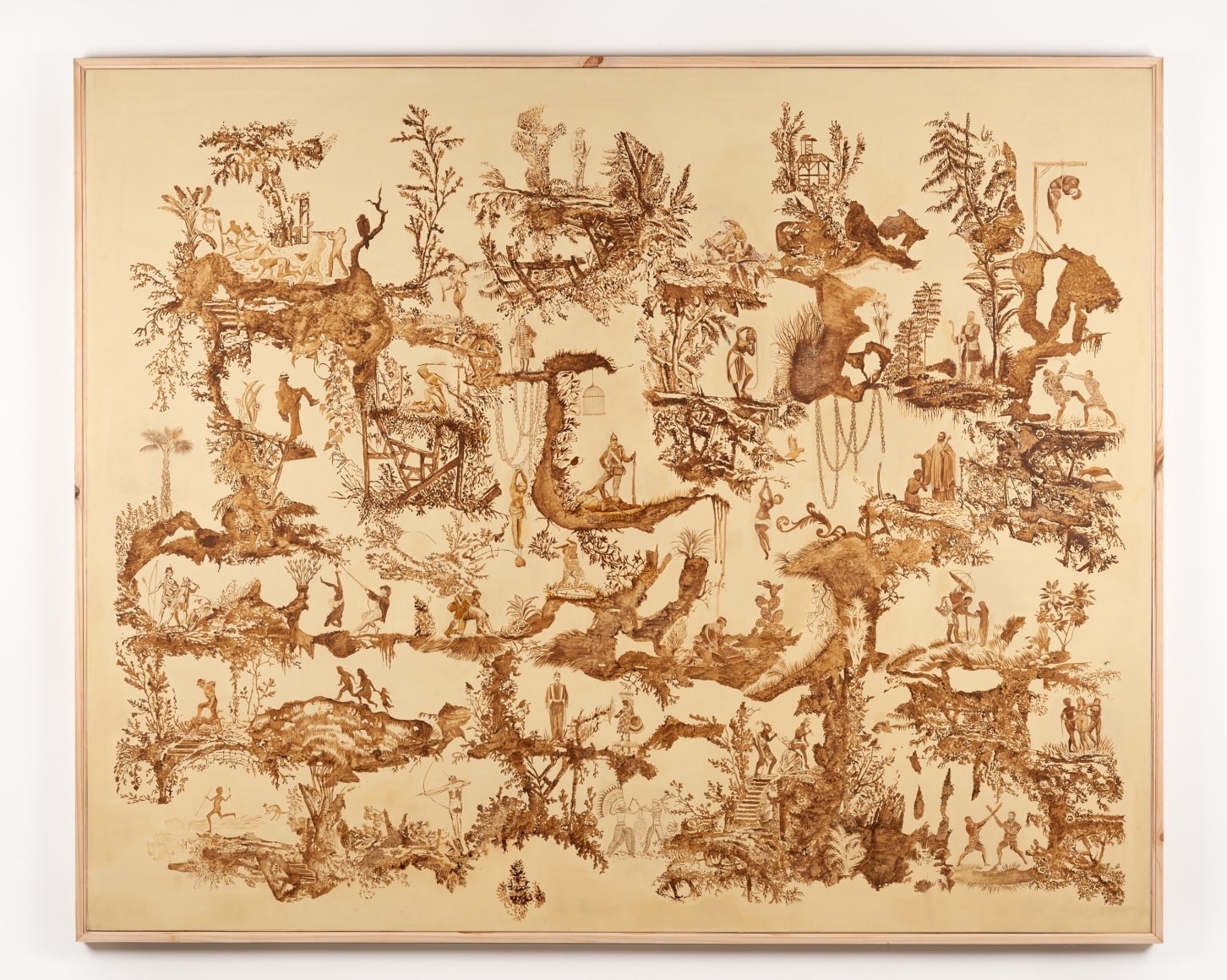 Rodrigo Facundo, Crumbs [Migajas], 2022. Acrylic on canvas, 63 3/4 x 78 3/4 in. (161.9 x 200 cm.)