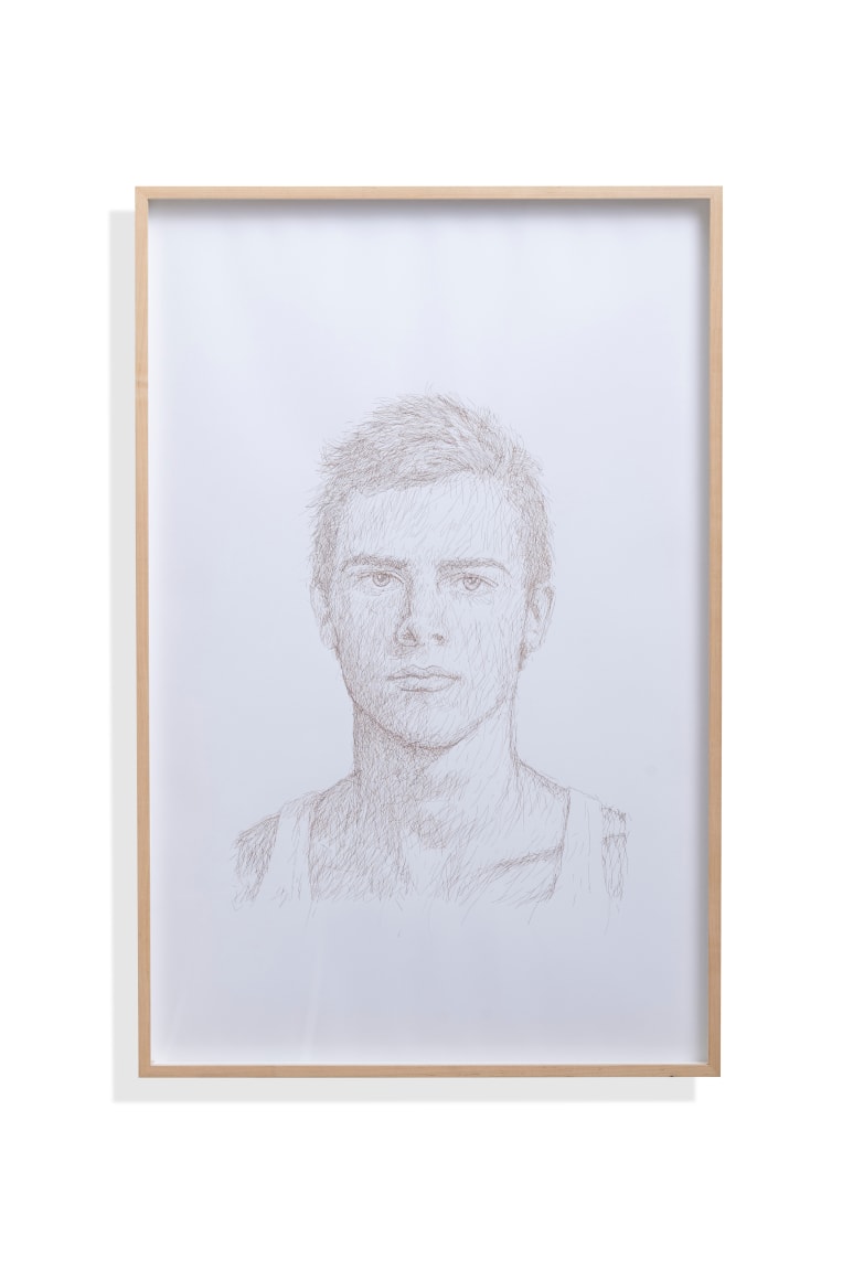 Gabriel de la Mora, R.P. I, 2012, Hair on Paper, 40 7/8 x 26 7/8 x 2 3/8 in.