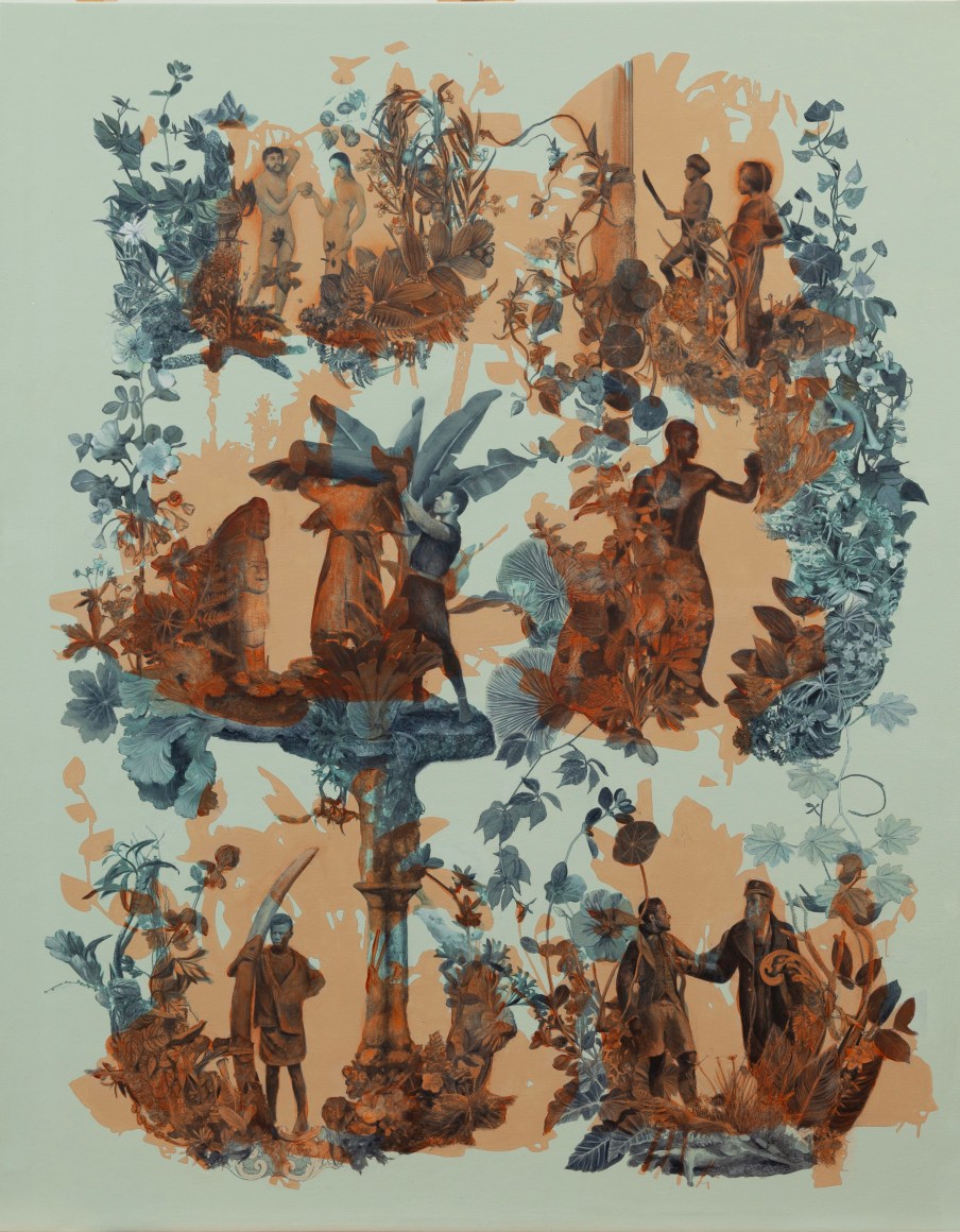 Rodrigo Facundo, Dando y tomando, 2023, Mixed media on canvas, 33 ½ x 25 ⅝ in. (85 x 65 cm.)