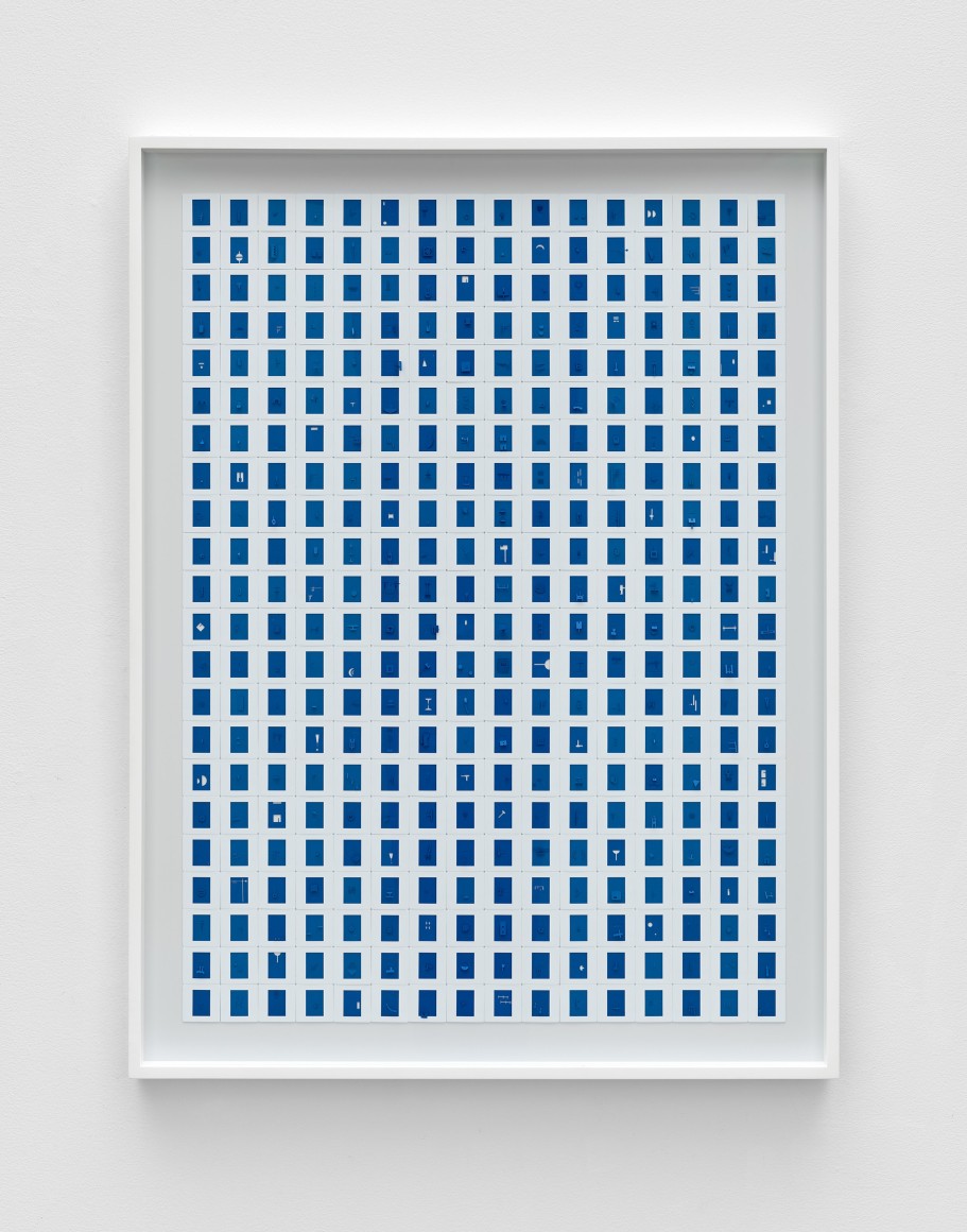 Marco Maggi, 352 stops, 2022.&nbsp;Cut and fold on three hundred fifty two 35 mm papers, 48 x 36 in.