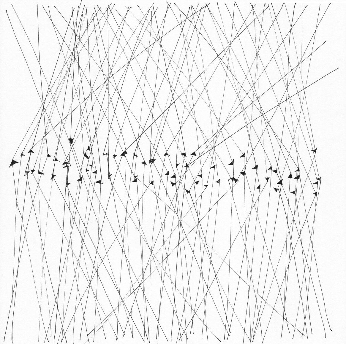 Magdalena Fernández Arriaga.&nbsp;(b. 1964, Venezuela).&nbsp;12d005, 2005.&nbsp;Indian ink on Opalina paper.&nbsp;11 13/16 x 11 13/16 in. (30 x 30 cm.)