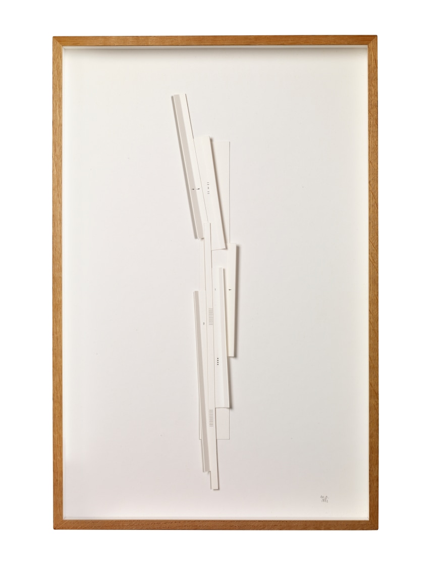 Marie Orensanz, 1 - 3, 1993. Folded paper on paper, 20 1/8 x 13 3/8 x 1 5/8 in.