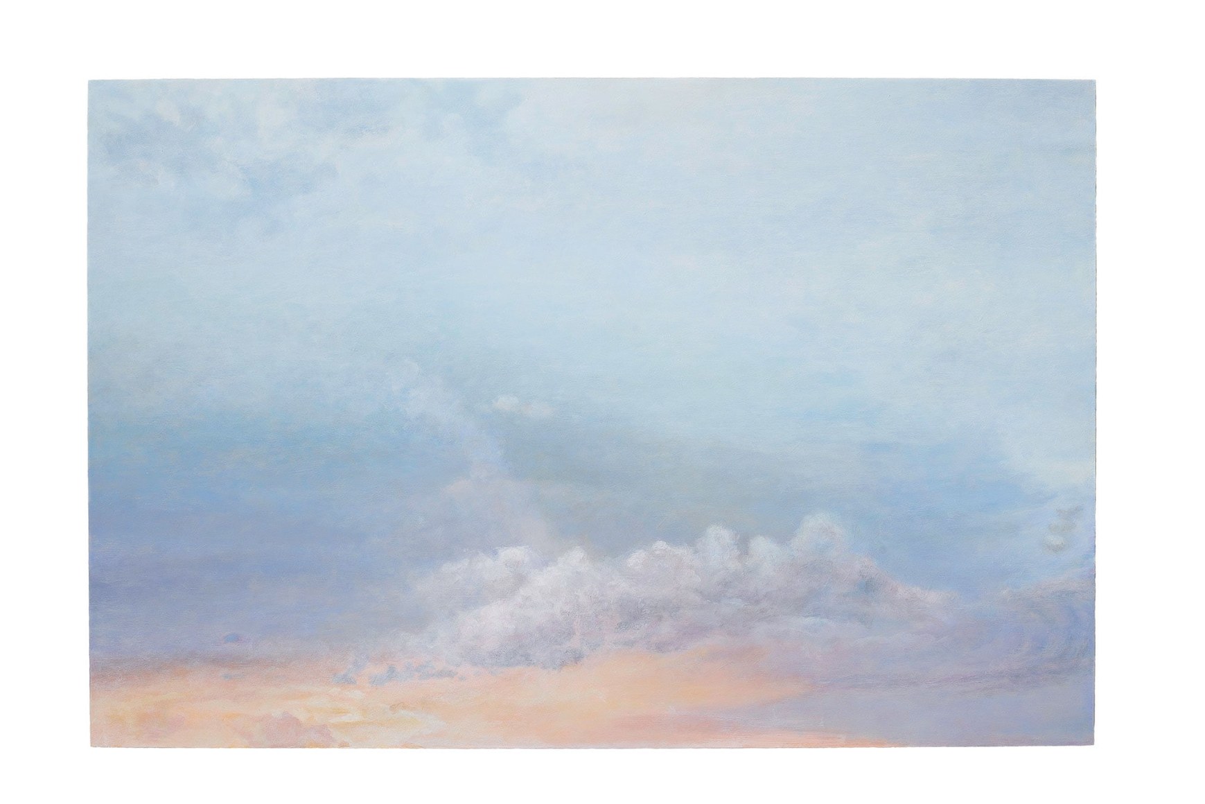 Melanie Smith, Nube 9, 2021. Pigments on wood veneer, 17 11/16 x 26 3/4 x 1 3/16 in. (44.9 x 68 x 3 cm.)