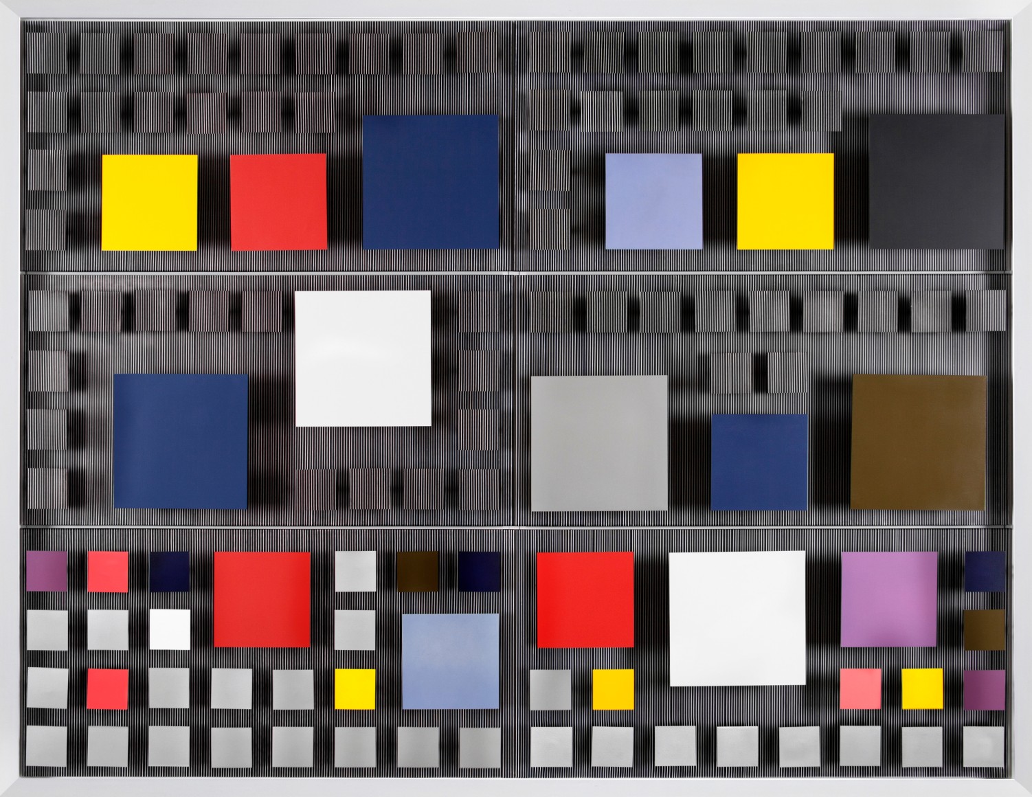 Jesús Rafael Soto, Mural Cinético, 1983, Acrylic on aluminum and wood, 98 3/8 x 122 x 7 1/16 in. (250 x 310 x 18 cm.)