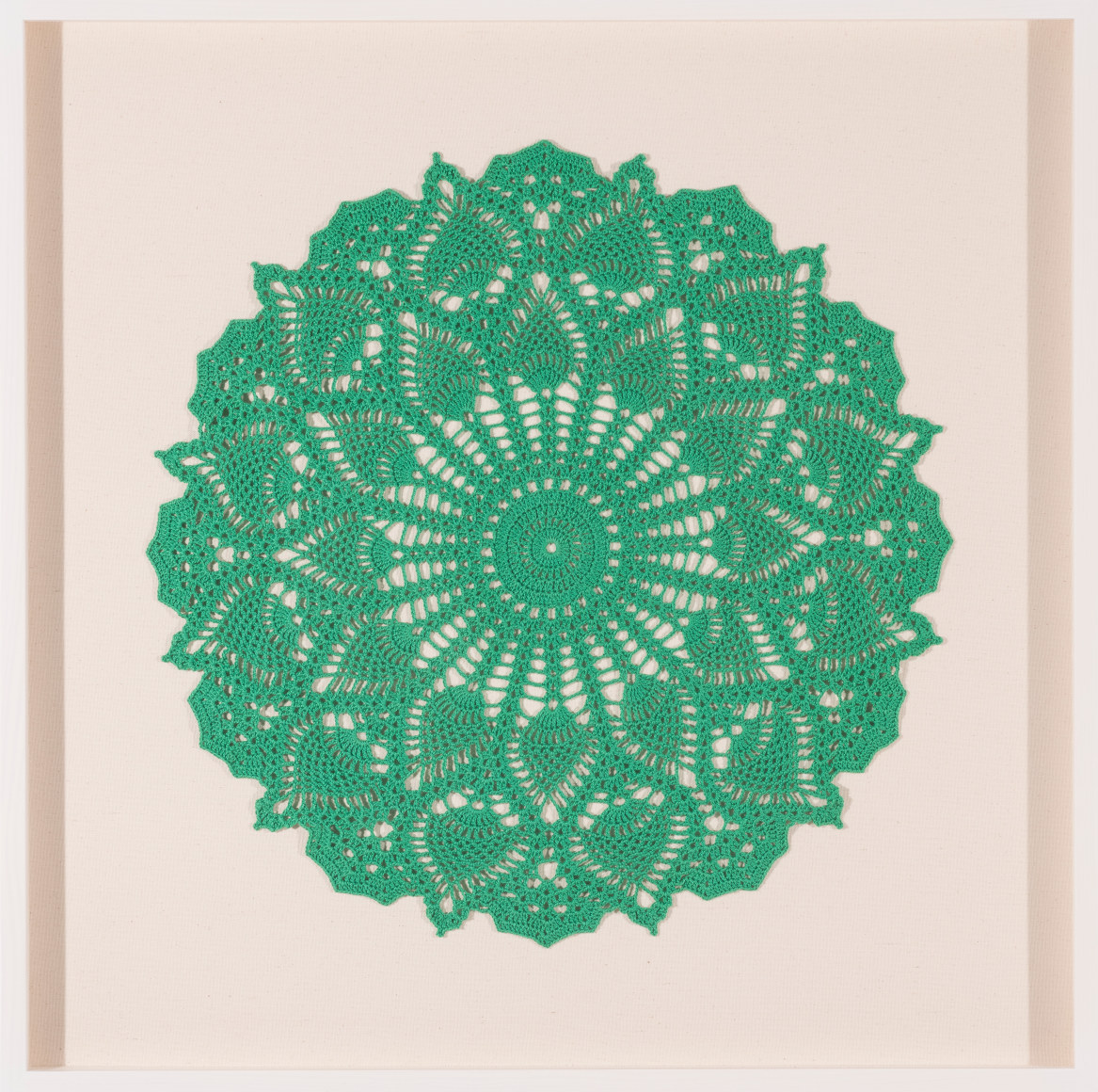 Melanie Smith, Pi (Pond 5) 12, 2022. Cotton, 26 3/4 x 26 3/4 in. (68 x 68 cm.)